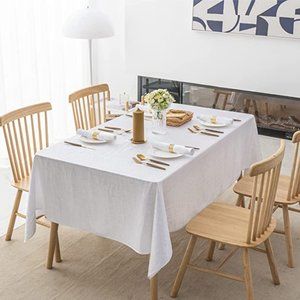 60 x 60 Inches White Wrinkled Textured Rectangle Tablecloth